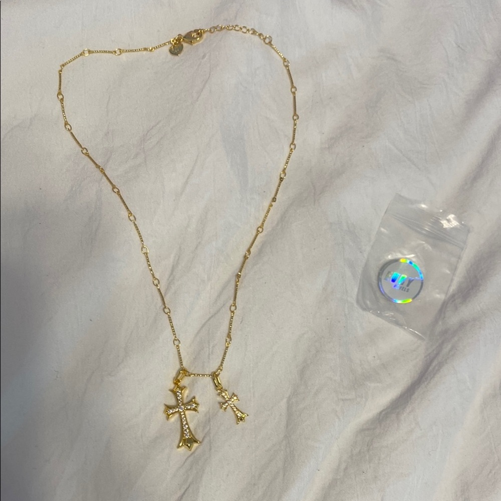 Gold Cross Pendant Necklace